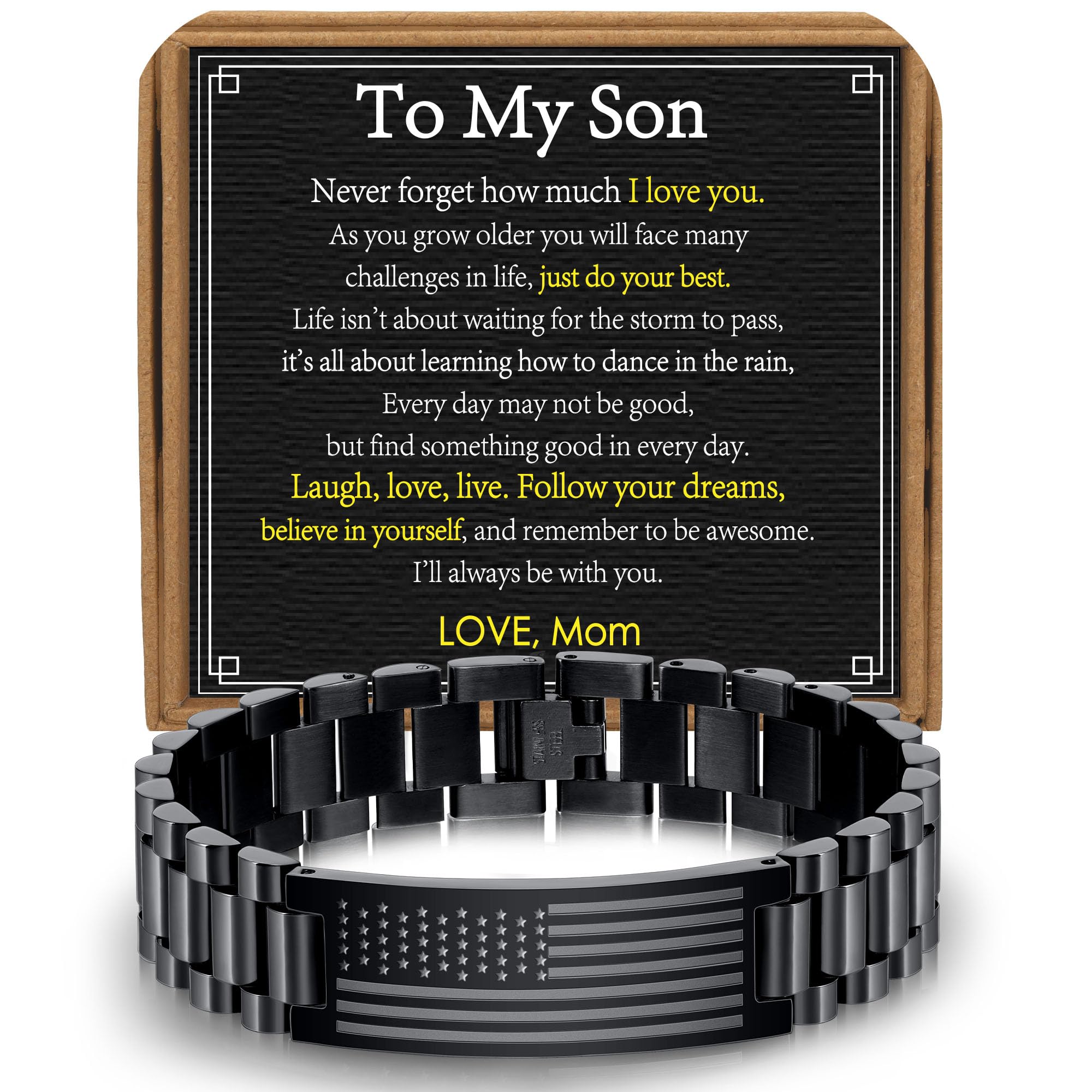 AF Black Bracelet-To My Son from Mom