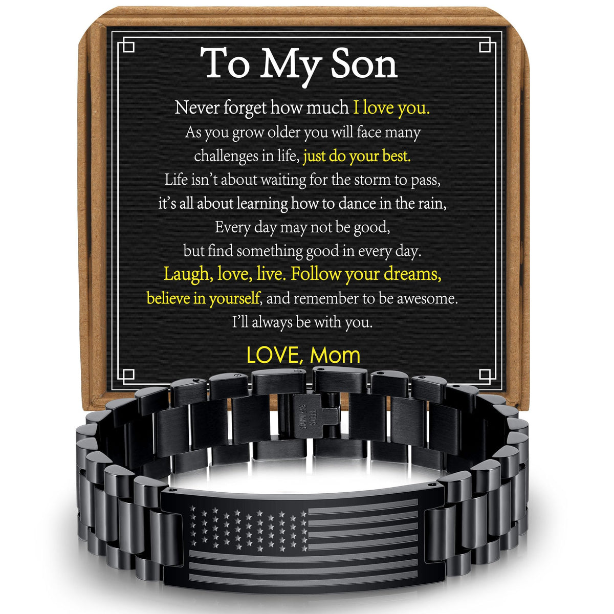 AF Black Bracelet-To My Son from Mom