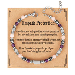 APSVO Natural Healing Crystal Bracelets for Women Stress Worry Anxiety Relief Rose Quartz Amethyst Black Tourmaline Bracelet Birthday Mothers Day Graduation Jewelry Gifts Teen Mom Her Wife Ideas