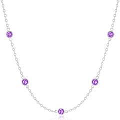 APSVO S925 Sterling Silver Plated Choker Necklaces for Women CZ January Birthstone Chain with Red Garnet Birthday Graduation Prom Summer Fashion Jewelry Gifts Teen Mom Her Adults Wife Age Ideas