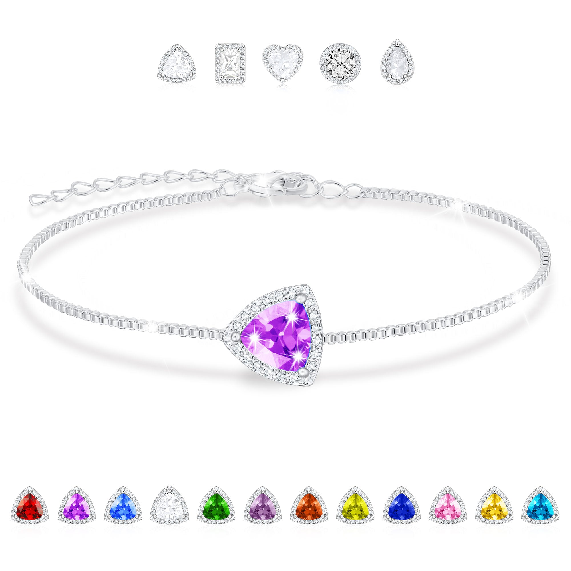 February Triangle Bracelet-S