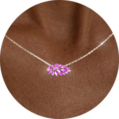 18K White Gold Plated Leaf of Life Necklaces for Women Girls S925 Sterling Silver January Birthstone Necklace Pendant with Red Garnet Wedding Birthday Jewelry Gifts Ideas Teen Mom Tween Kids Age