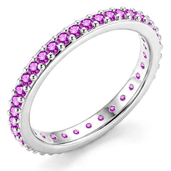 APSVO S925 Sterling Silver Plated Rings for Women CZ January Birthstone Ring with Red Garnet Eternity Promise Band Birthday Graduation Mothers Day Jewelry Gifts Teen Mom Her Wife Ideas