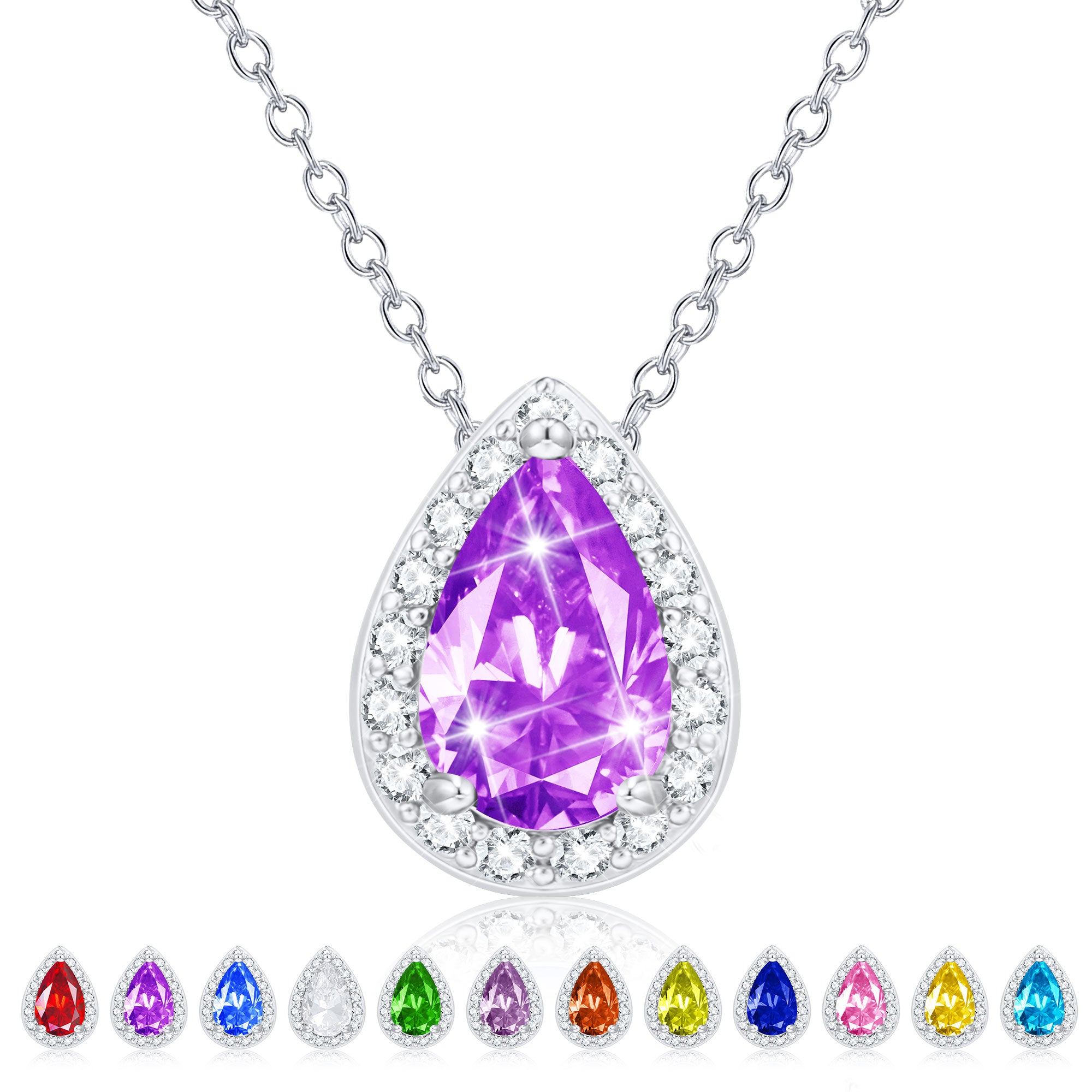 February Drop Necklace-S