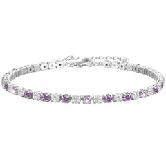 LUNVKY S925 Sterling Silver Plated Tennis Bracelets for Women Girls CZ January Birthstone Bracelets with Red Garnet Birthday Graduation Jewelry Gifts Teen Mom Her Adult Wife Kids Ideas