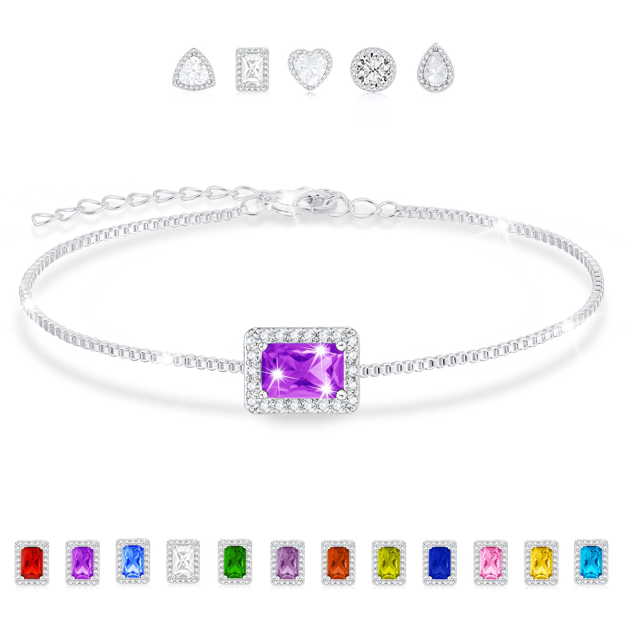 February Rectangle Bracelet-S
