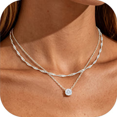 Double Strand Zircon Necklace-S