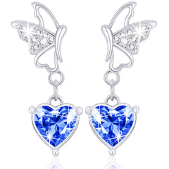 March Butterfly Heart Earrings-S