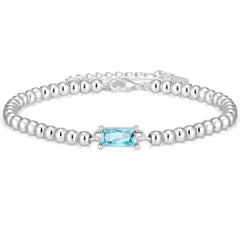 LUNVKY S925 Stering Sliver Plated Beaded Bracelets for Women Girls CZ January Birthstone Bracelets with Red Garnet Birthday Graduation Jewelry Gifts Teen Mom Her Adult Wife Kids Age Ideas