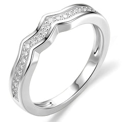 CZ Silver Wave Ring-11
