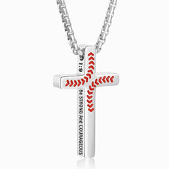APSVO Black Cross Necklace for Men Boys Pendant Chain Baseball Stuff Accessory Christian Religious Birthday Valentines Day Jewelry Gifts Teen Him Dad Coach Player Team Game Day Sports Kids Age Ideas
