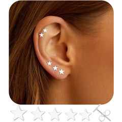 5Pairs-Star Stud Earring-S