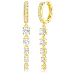 APSVO 18K White Gold Plated Drop Earrings for Women S925 Sterling Silver Post Hypoallergenic Dangle Earrings Wedding Birthday Mothers Day Jewelry Gifts Teen Mom Bride Bridesmaid Girlfriend Wife Age