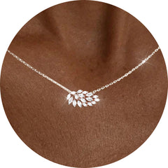 18K White Gold Plated Leaf of Life Necklaces for Women Girls S925 Sterling Silver January Birthstone Necklace Pendant with Red Garnet Wedding Birthday Jewelry Gifts Ideas Teen Mom Tween Kids Age
