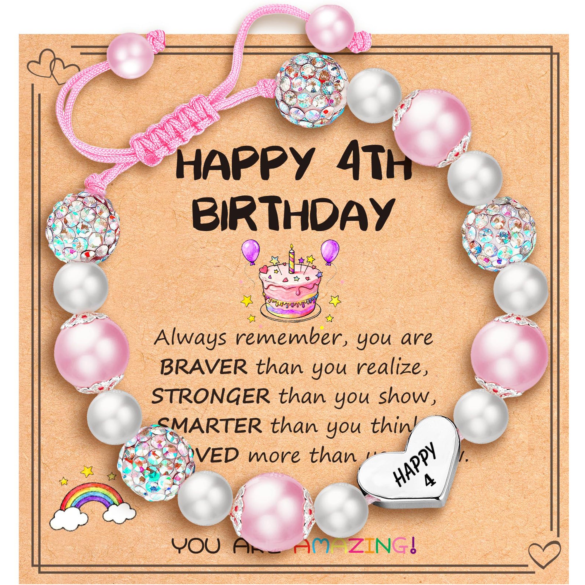 4th Birthday Beaded Bracelet