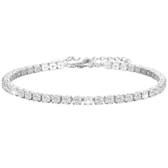 LUNVKY S925 Sterling Silver Plated Tennis Bracelets for Women Girls CZ January Birthstone Bracelets with Red Garnet Birthday Graduation Jewelry Gifts Teen Mom Her Adult Wife Kids Ideas