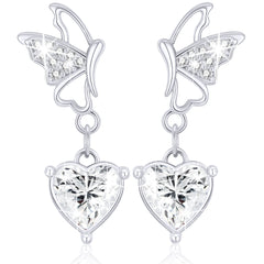 April Butterfly Heart Earrings-S