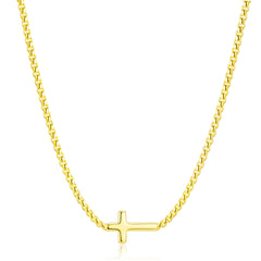APSVO 18K Gold Plated Cross Necklaces for Women Cross Pendant Chain Catholic Religious Christian First Communion Birthday Graduation Jewelry Gifts Teen Mom Female Lady Adult Wife Age Ideas