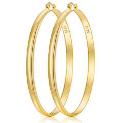 LUNVKY 18K Gold Plated Hoop Earrings for Women Lightweight Hypoallergenic Large Big Chunky Post Earrings 30mm Earrings Birthday Valentines Day Jewelry Gifts Teen Girlfriend Wife Her Female Age Ideas