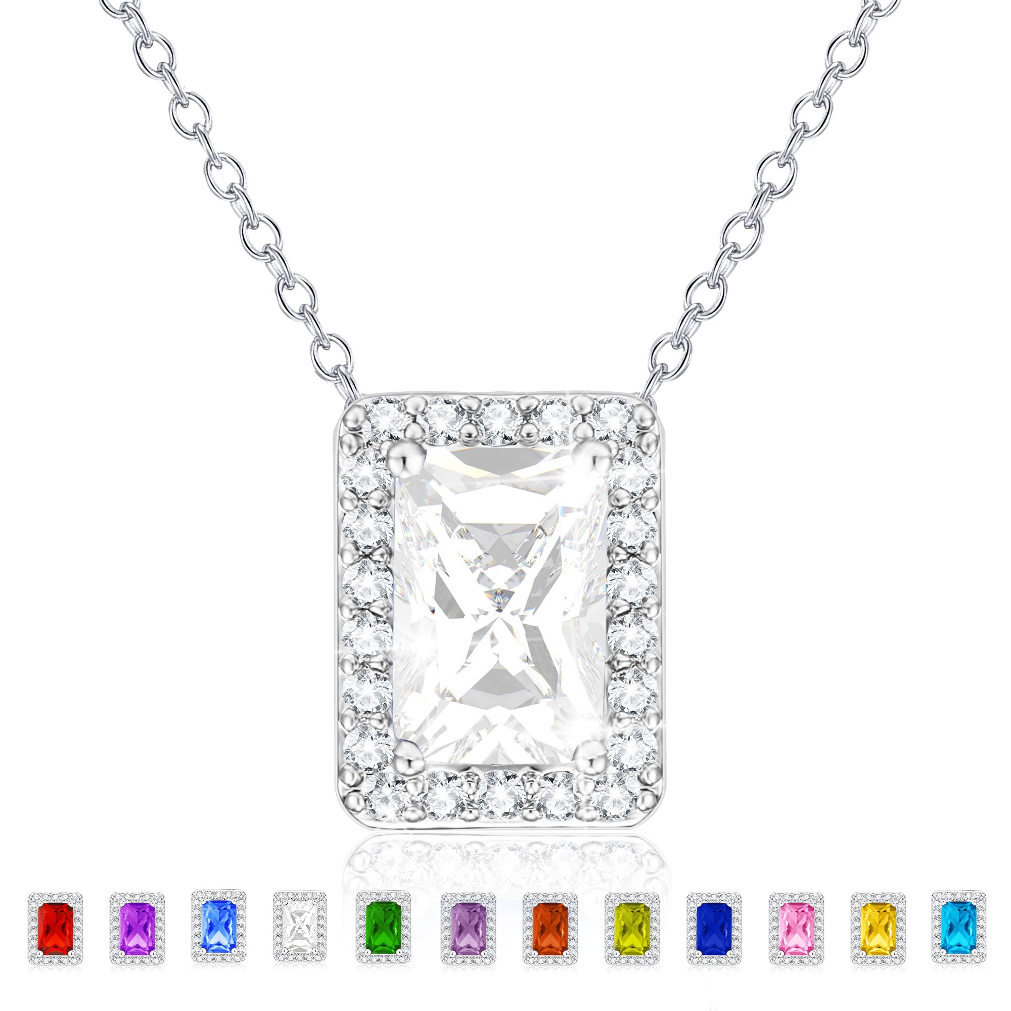 April Rectangle Necklace-S