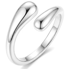 APSVO S925 Sterling Silver Plated Teardrop Rings for Women Statement Stackable Non Tarnish Band Wedding Prom Birthday Graduation Mothers Day Jewelry Gifts Teen Mom Her Girlfriend Wife Adults Ideas