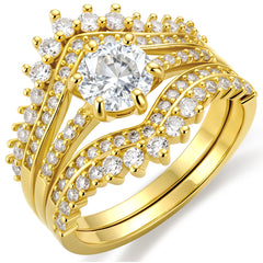 3pcs CZ Rings Set-G-11