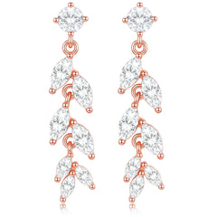 APSVO 18K White Gold Plated Drop Earrings for Women S925 Sterling Silver Post Hypoallergenic Dangle Earrings Wedding Birthday Mothers Day Jewelry Gifts Teen Mom Bride Bridesmaid Girlfriend Wife Age