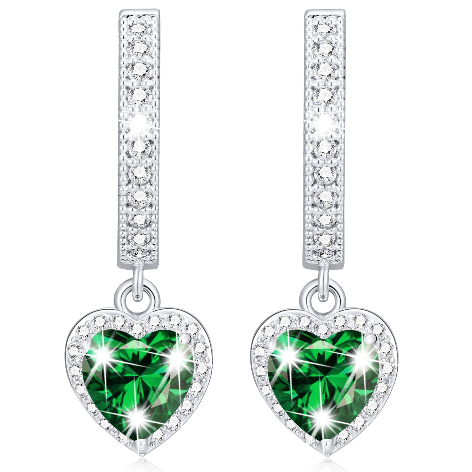 May Love Heart Birthstone Earrings-S