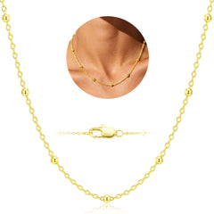 LUNVKY 18K Gold Plated Chains for Women Non-tarnish Necklace Birthday Graduation Prom Jewelry Gifts Teen Mom Female Lady Adult Wife Her Age Ideas 16/18/20/22 Inch