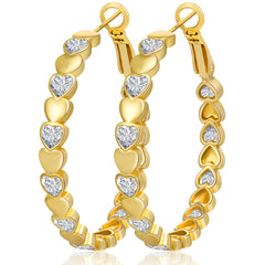 LUNVKY 18K Gold Plated Love Heart Hoop Earrings for Women CZ Big Large Chunky Post Lightweight Hypoallergenic Earrings Birthday Graduation Jewelry Gifts Teen Her Mom Girlfriend Wife Adults Ideas 30MM