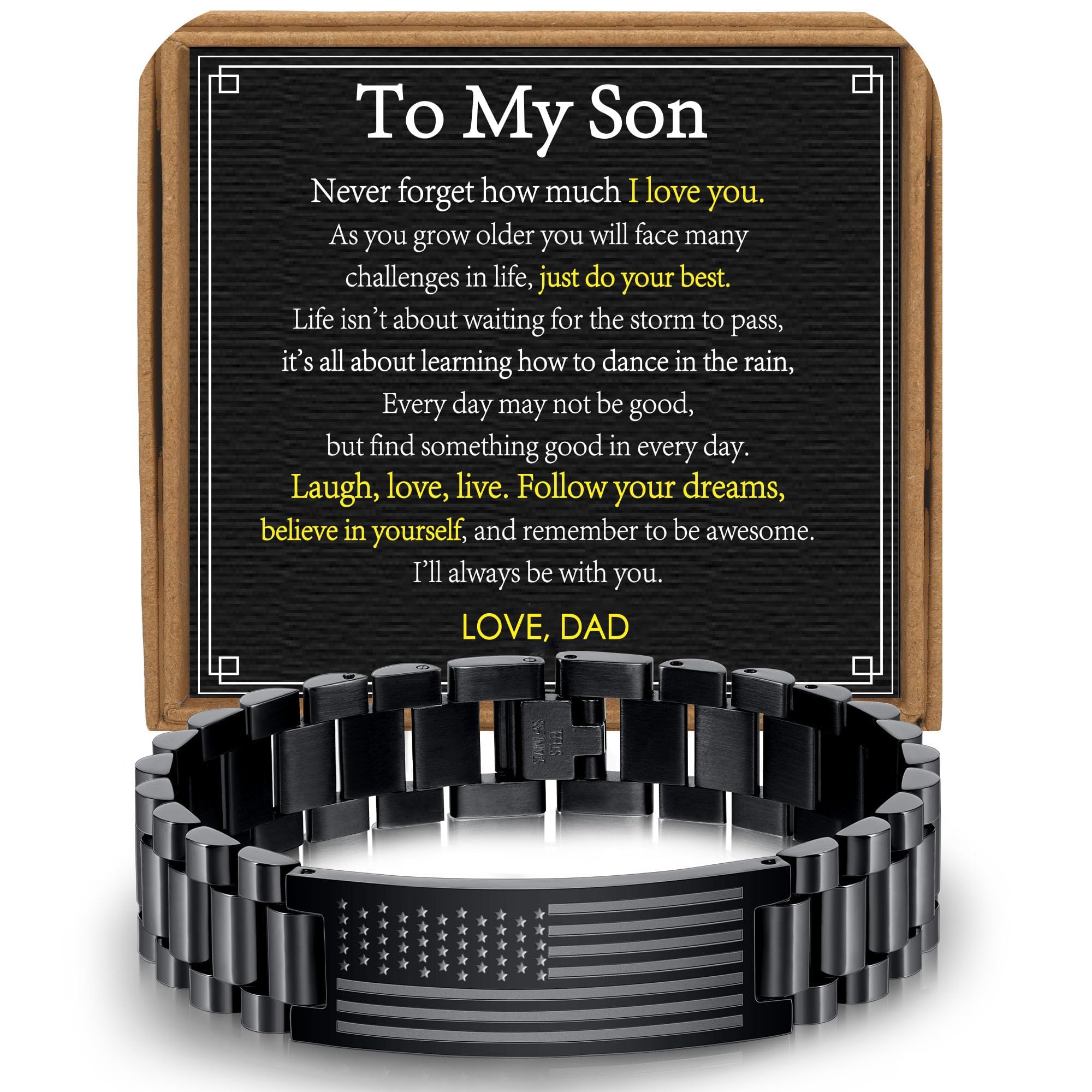 AF Black Bracelet-To My Son from Dad