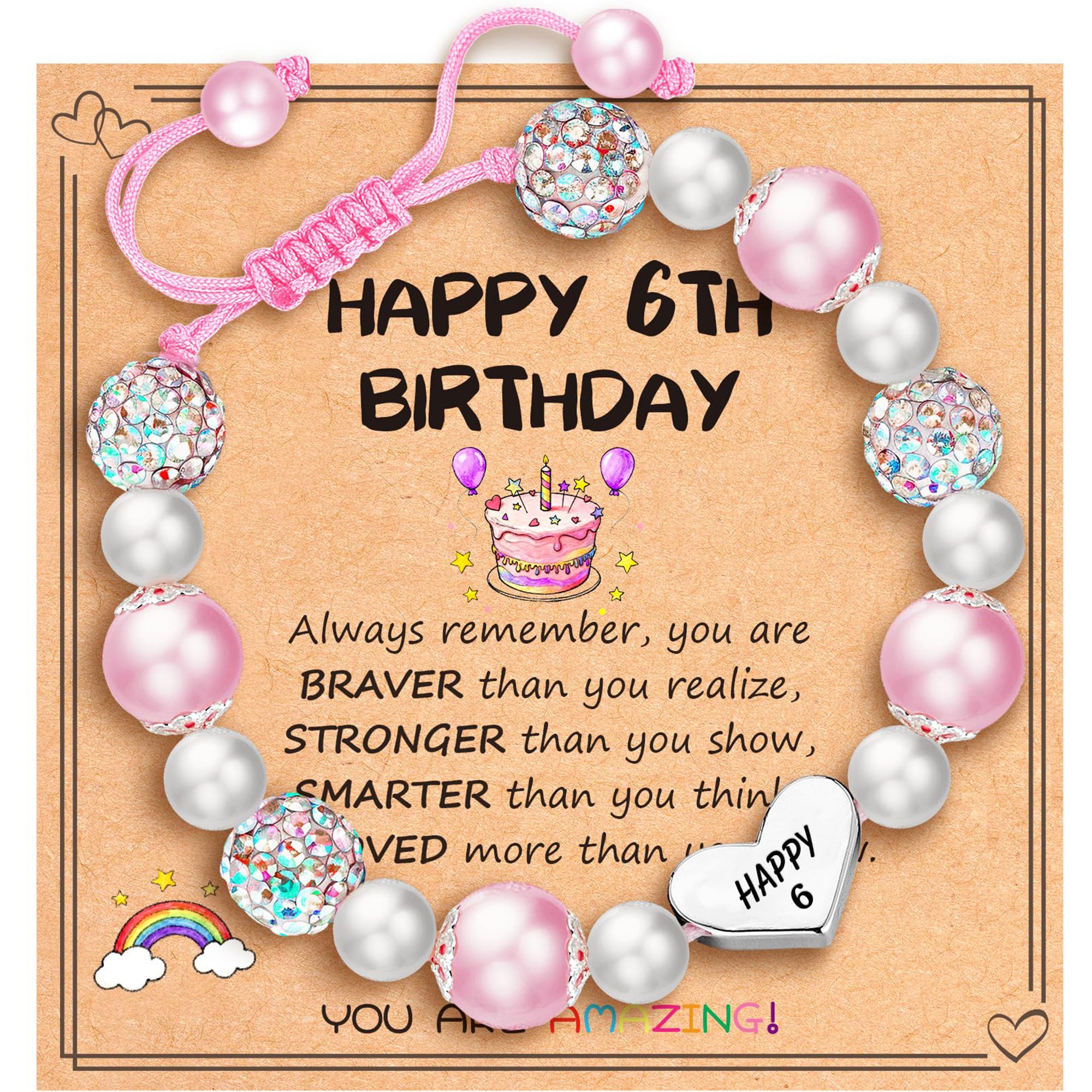 6th Birthday Beaded Bracelet