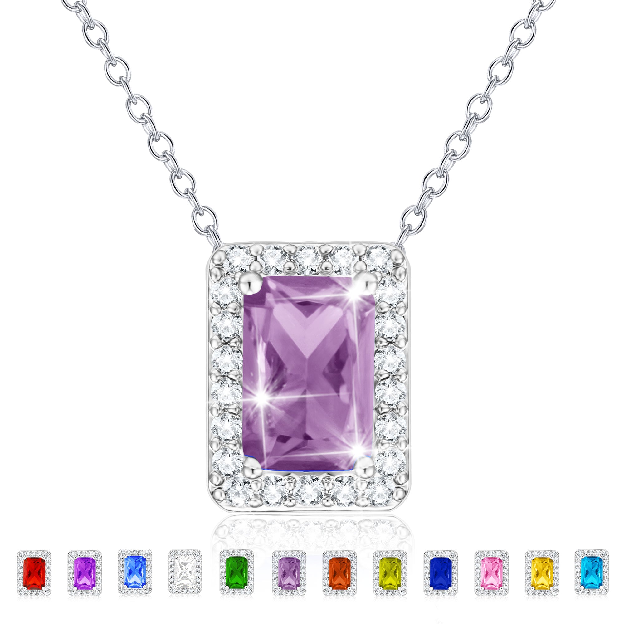 June Rectangle Necklace-S