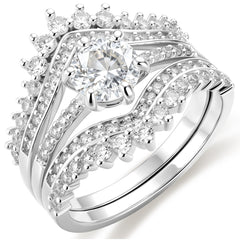 3pcs CZ Rings Set-S-11