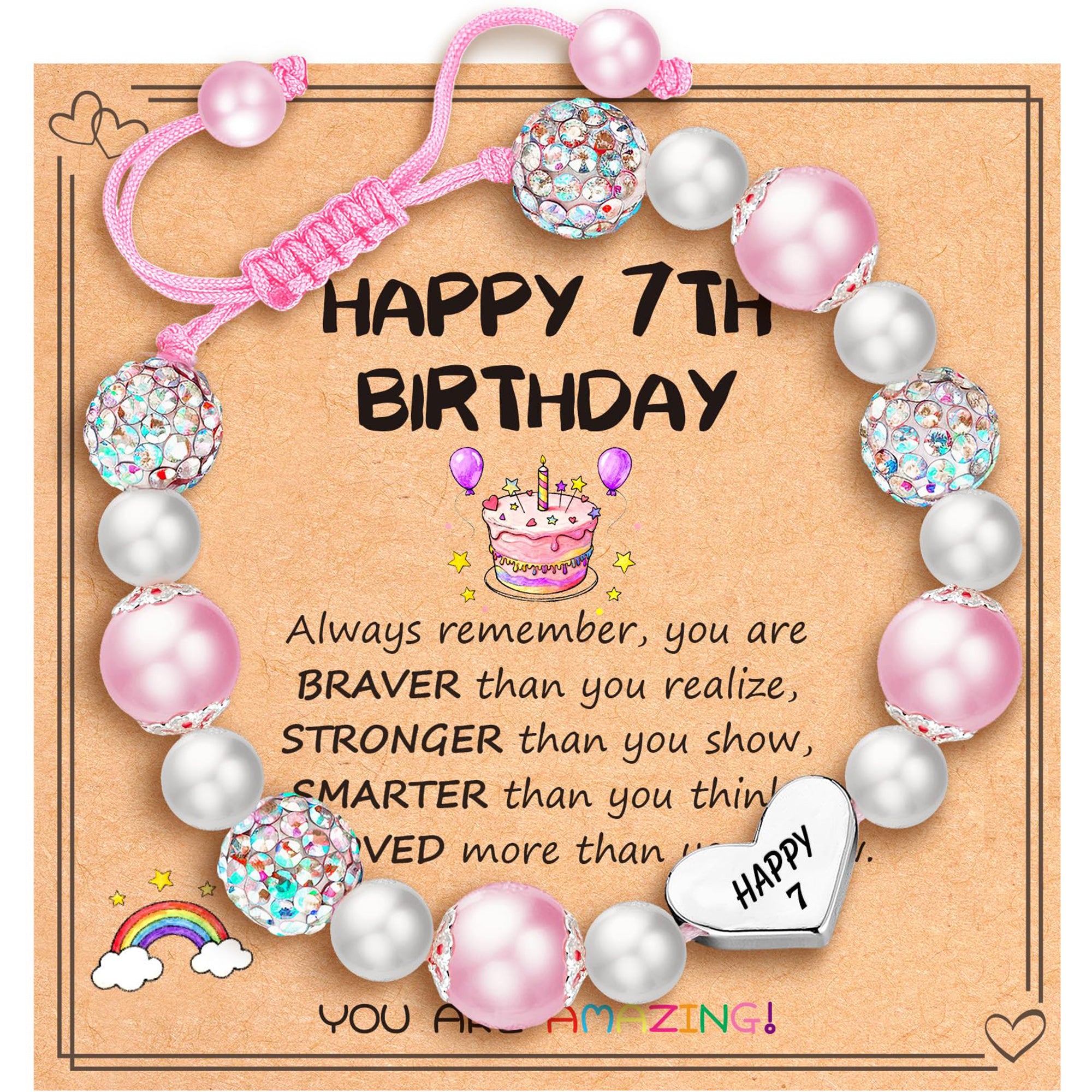 7th Birthday Beaded Bracelet