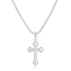 APSVO S925 Sterling Silver Plated Cross Necklaces for Women Cross Pendant Chain Catholic Religious Christian First Communion Birthday Easter Basket Stuffers Jewelry Gifts Adults Age Ideas
