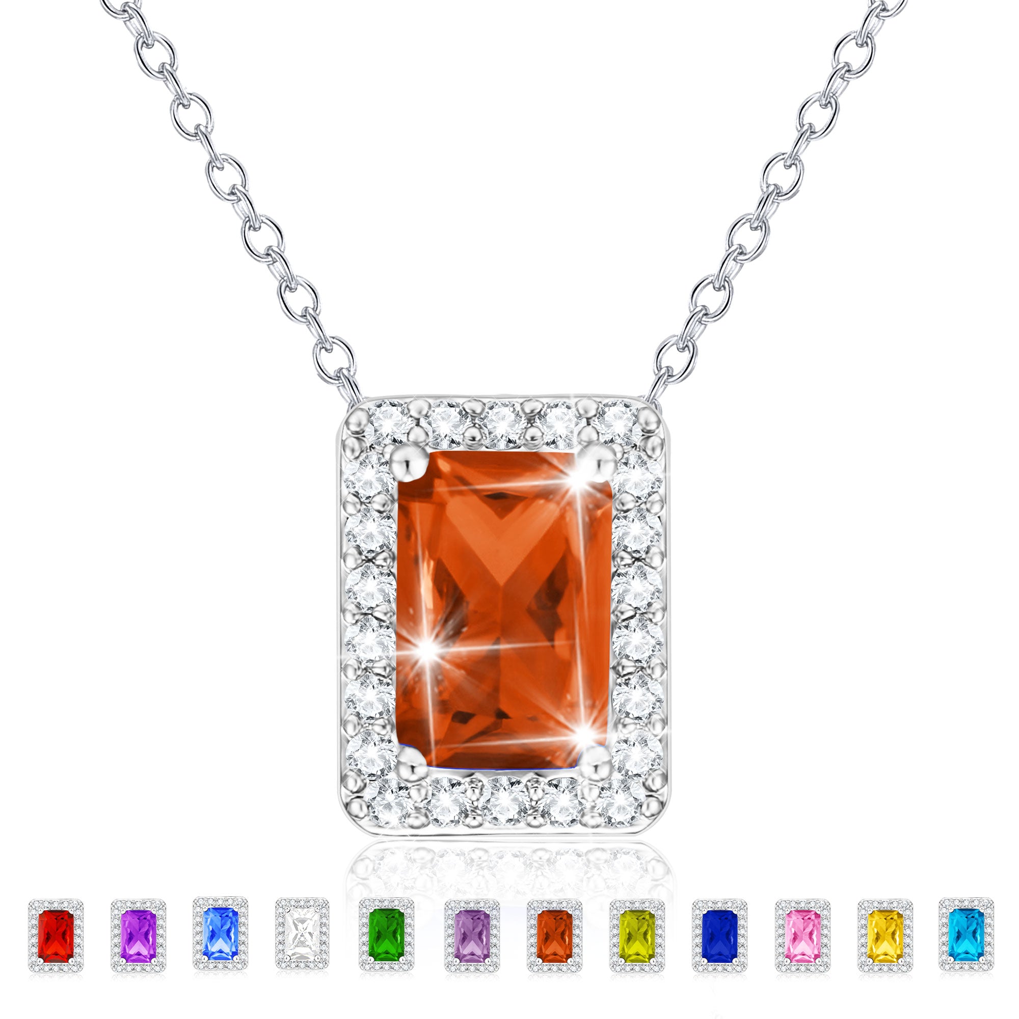 July Rectangle Necklace-S