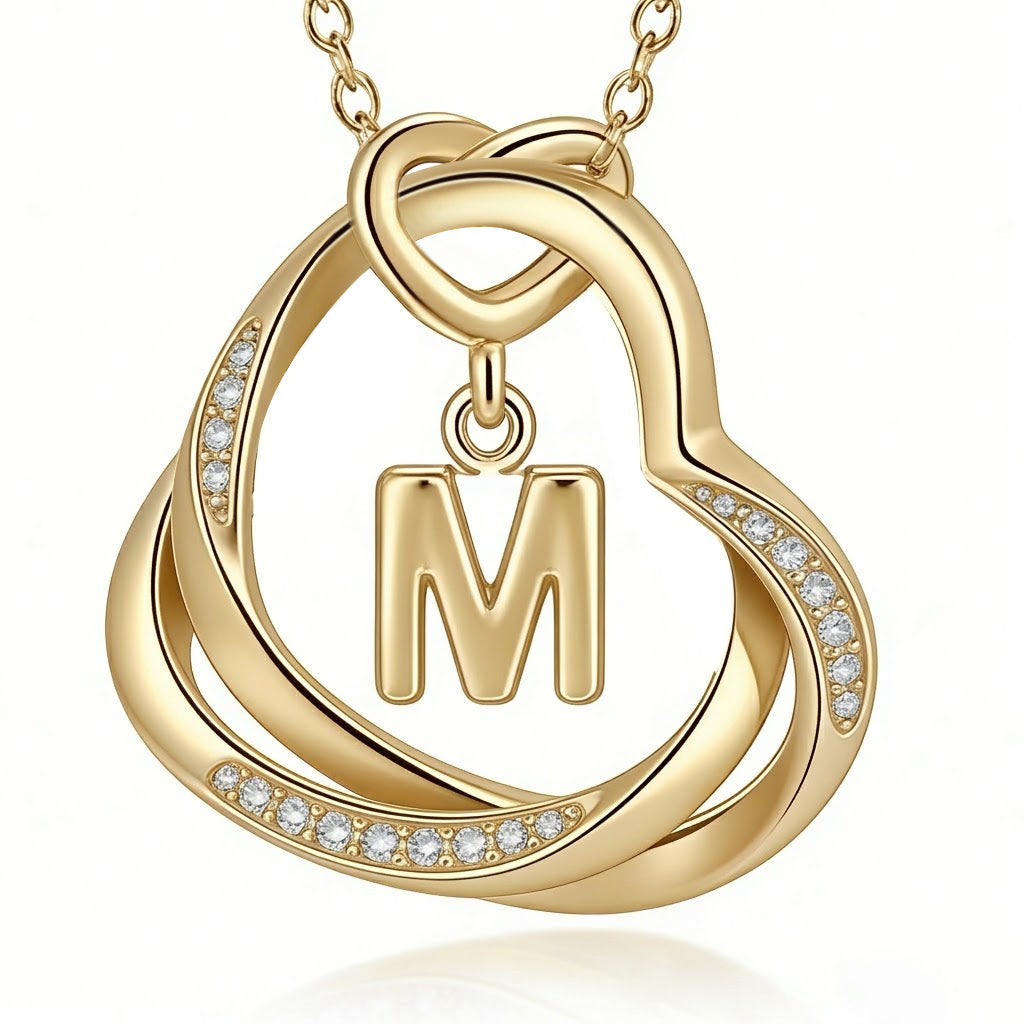APSVO 14K Gold Plated Love Heart Initial Necklaces for Women CZ Bubble Letter A Pendant Chain Birthday Graduation Mother's Day Jewelry Gifts Ideas
