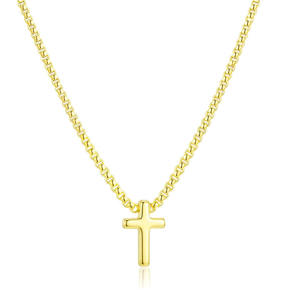 APSVO 18K Gold Plated Cross Necklaces for Women Cross Pendant Chain Catholic Religious Christian First Communion Birthday Graduation Jewelry Gifts Teen Mom Female Lady Adult Wife Age Ideas