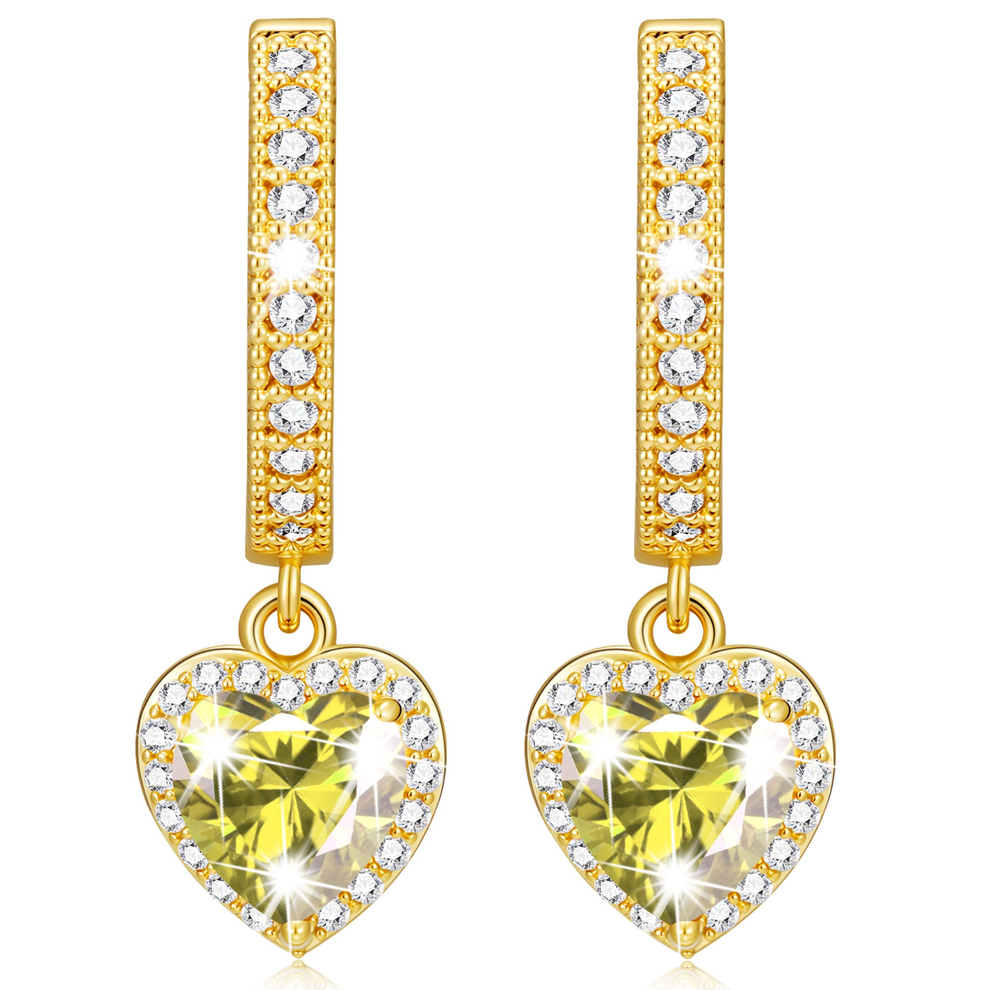 August Love Heart Birthstone Earrings-G
