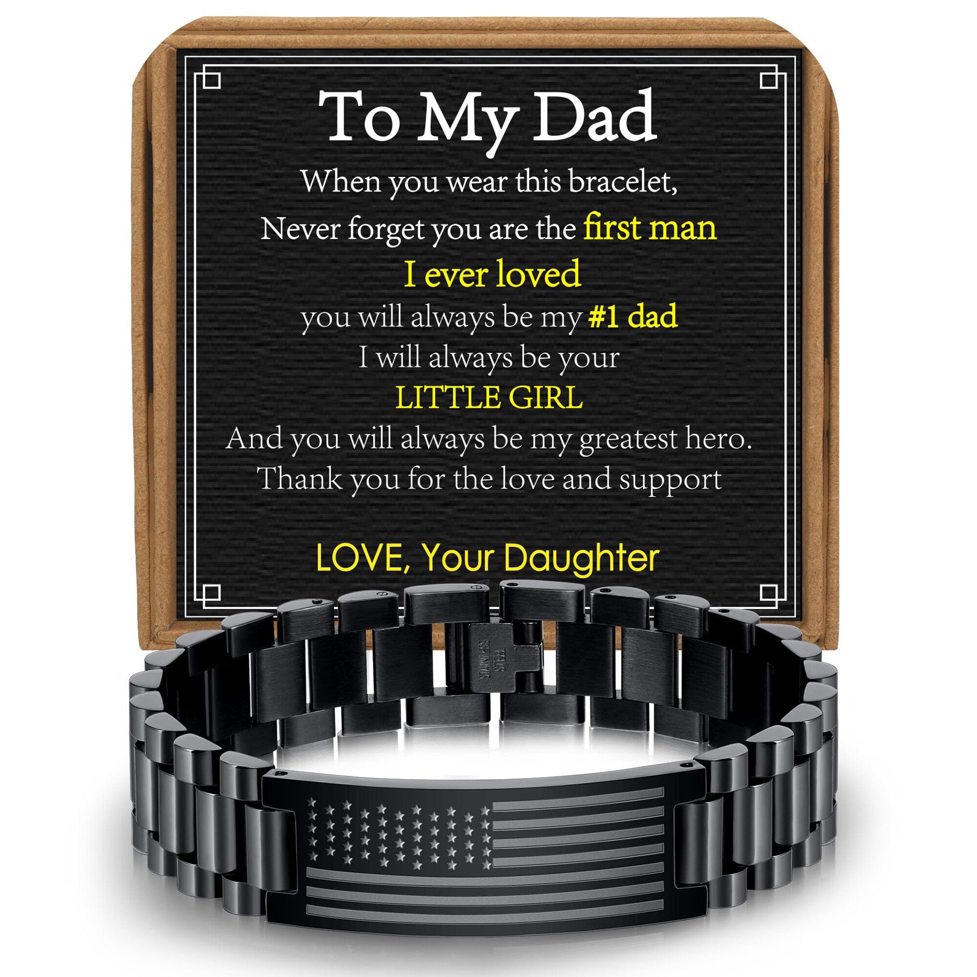 AF Black Bracelet-To My Dad from Daughter