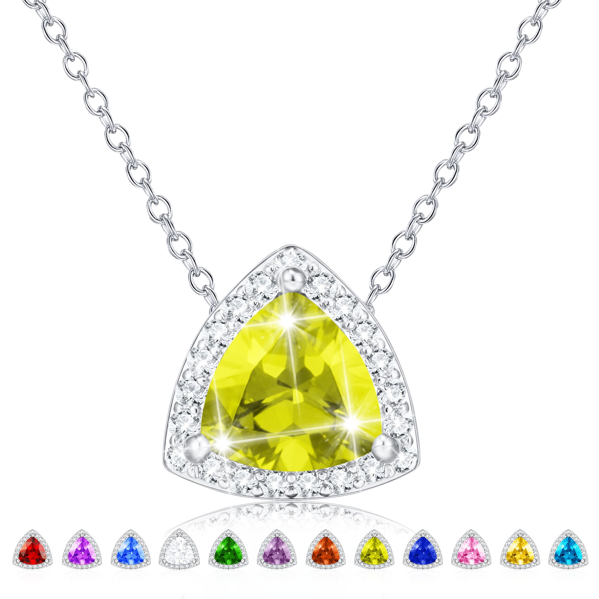 August Triangle Necklace-S