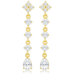 APSVO 18K White Gold Plated Drop Earrings for Women S925 Sterling Silver Post Hypoallergenic Dangle Earrings Wedding Birthday Mothers Day Jewelry Gifts Teen Mom Bride Bridesmaid Girlfriend Wife Age