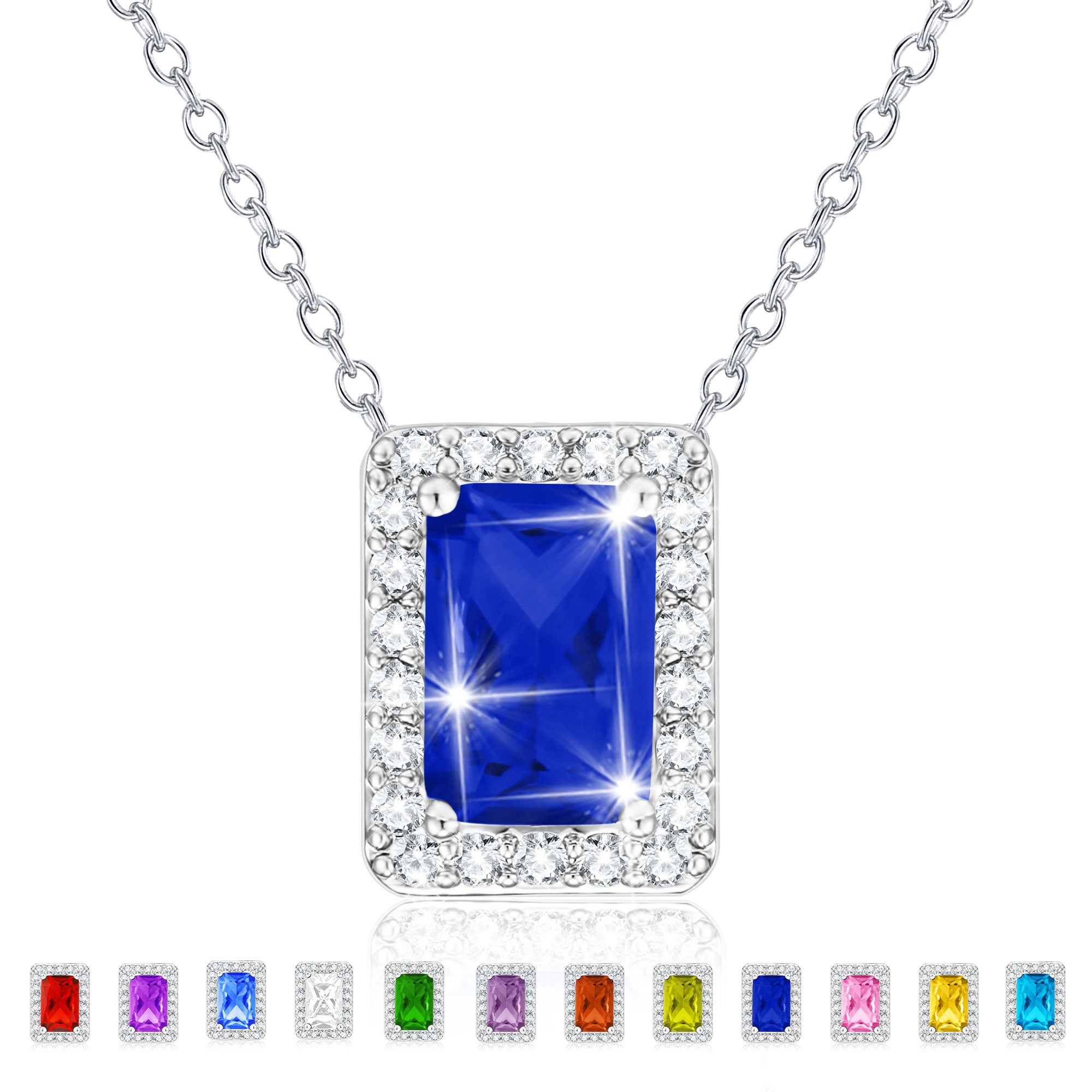 September Rectangle Necklace-S