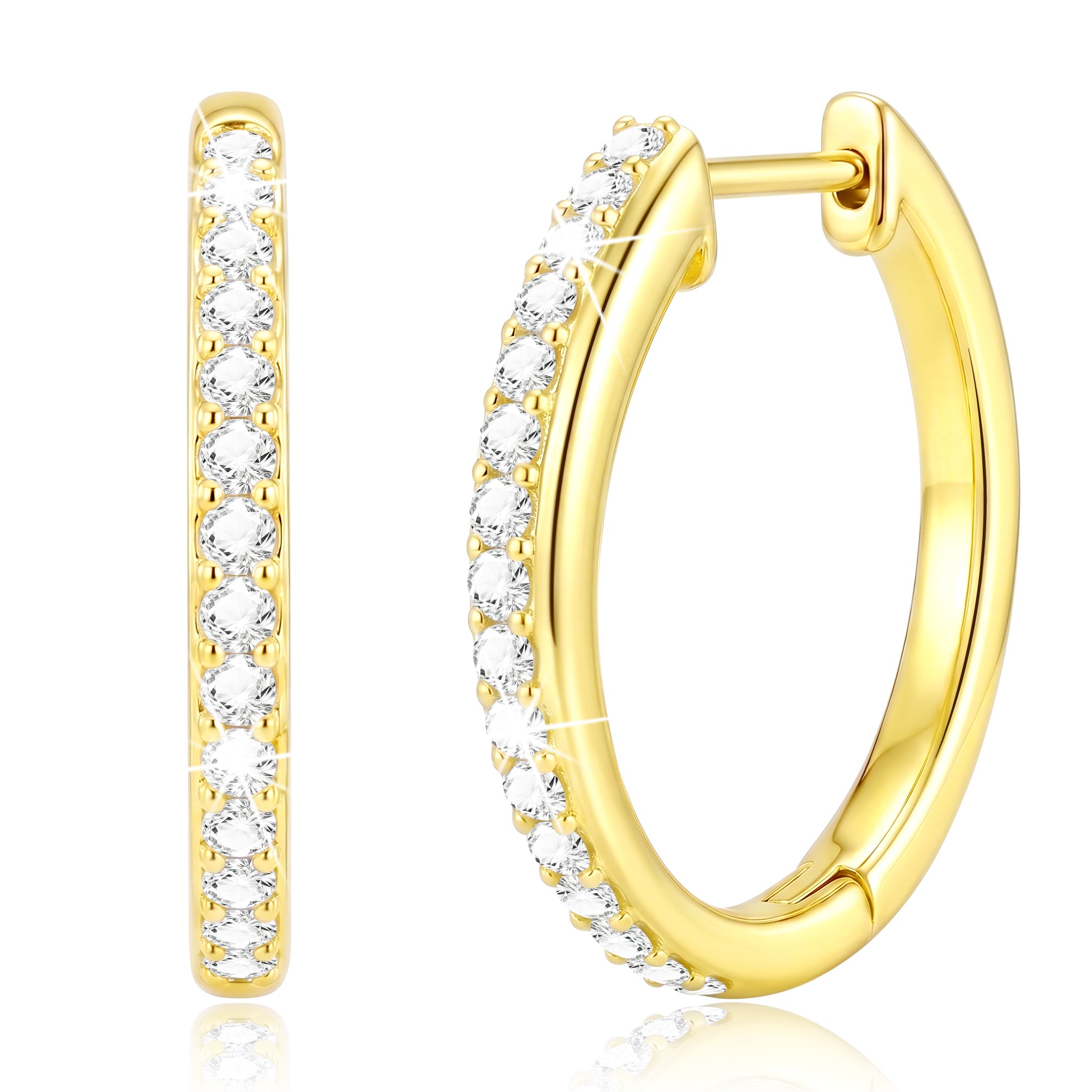 Full diamond hoop earrings-G-25