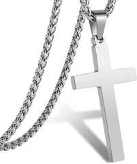 APSVO Black Cross Necklaces for Men Boys Stainless Steel Cross Pendant Chain Catholic Religious Christian Birthday Jewelry Gifts Ideas Dad Husband Tween Son Boyfriend Preteen Brother Teen Kids Age