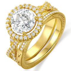 APSVO S925 Sterling Silver Plated Wedding Rings for Women CZ Eternity Promise Band Engagement Rings Set Birthday Mothers Day Jewelry Gifts Her Mom Girlfriend Wife Female Adults Ideas