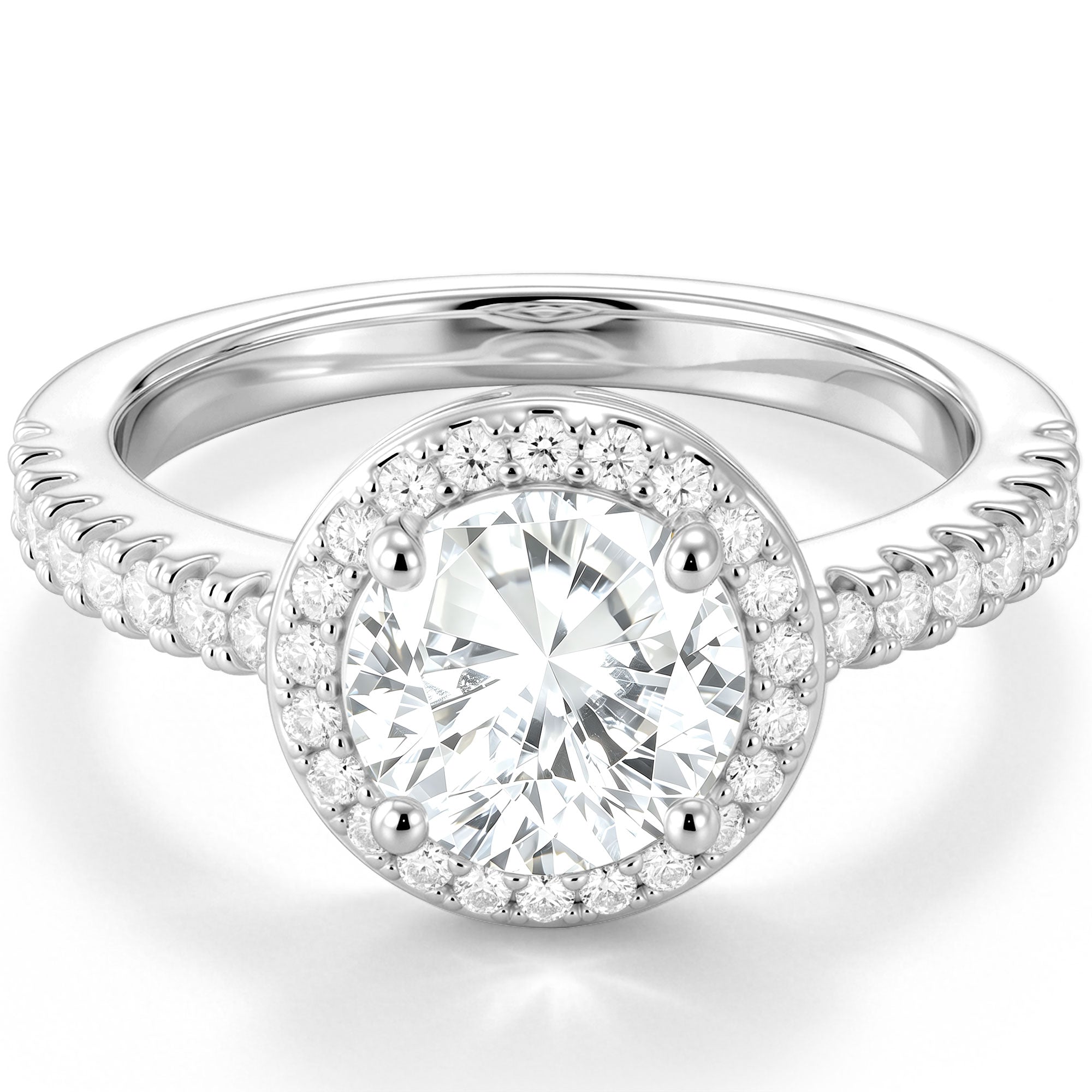 Silver Round CZ Ring-11
