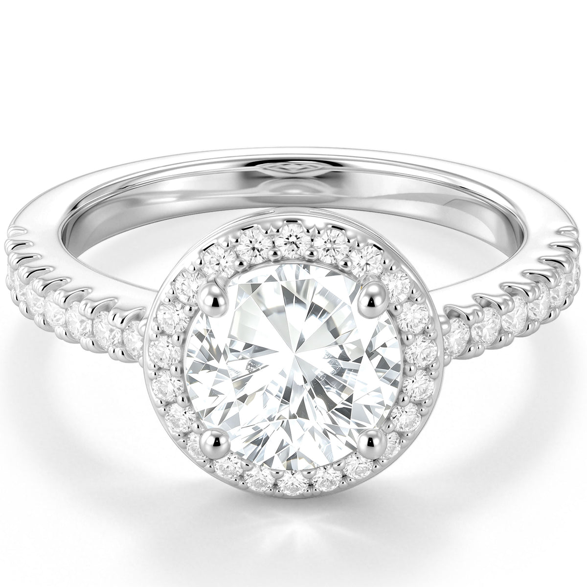 Silver Round CZ Ring-11