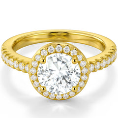 Gold Round CZ Ring-11
